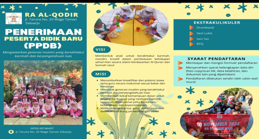PPDB RA - MI Al - Qodir MASIH DI BUKA
